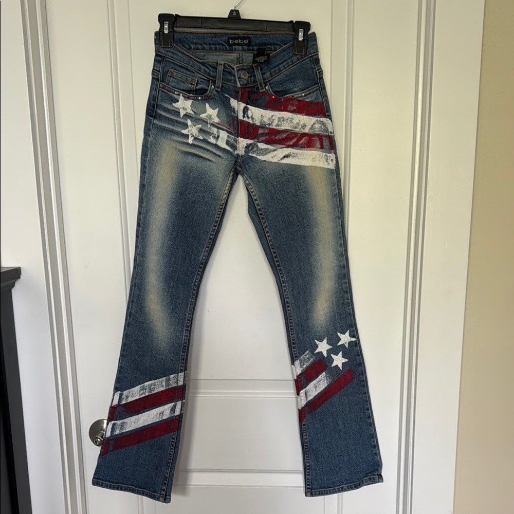 Bebe USA jeans with jewel rhinestone accents size 26